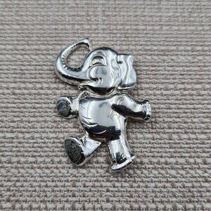 Sterling Silver Large Dancing Elephant Animal Pin Brooch B849